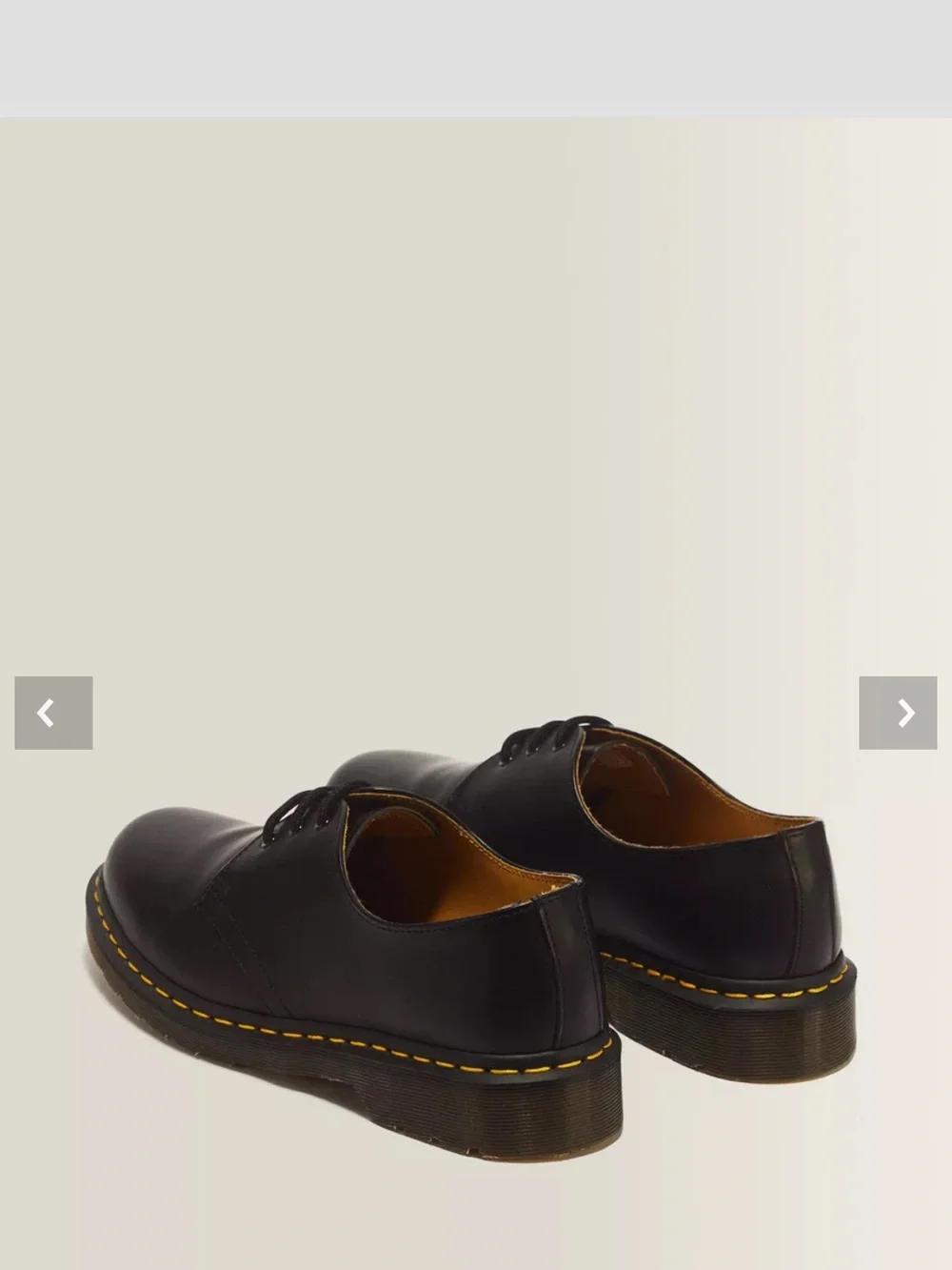 Dr. Martens Black 3-Eye Leather Oxford with Yellow Stitching